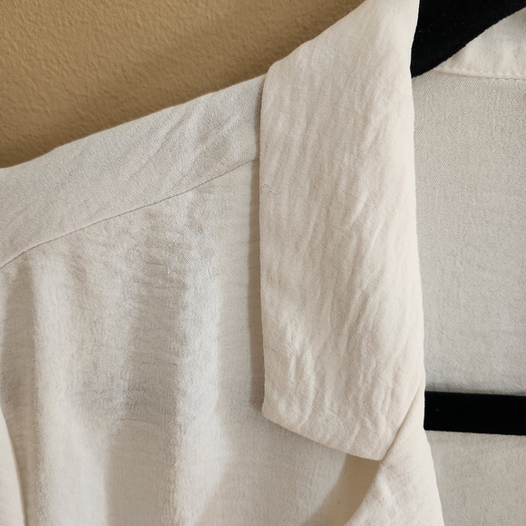 White collared dress top sz L - Picture 3 of 5